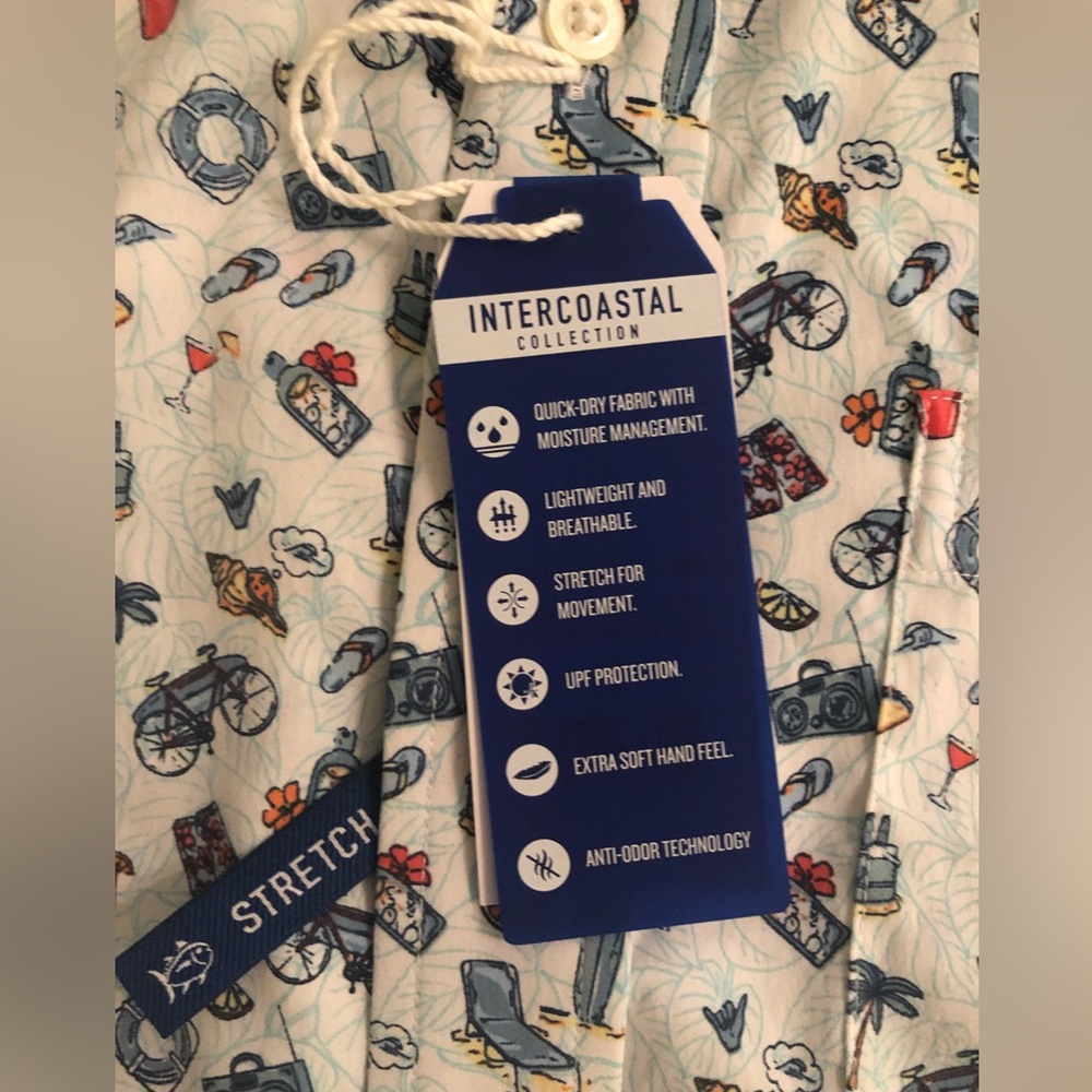 New Mens Southern Tide Go With The Float SS Sport Shirt Stretch Beach Fishing - Picture 10 of 12